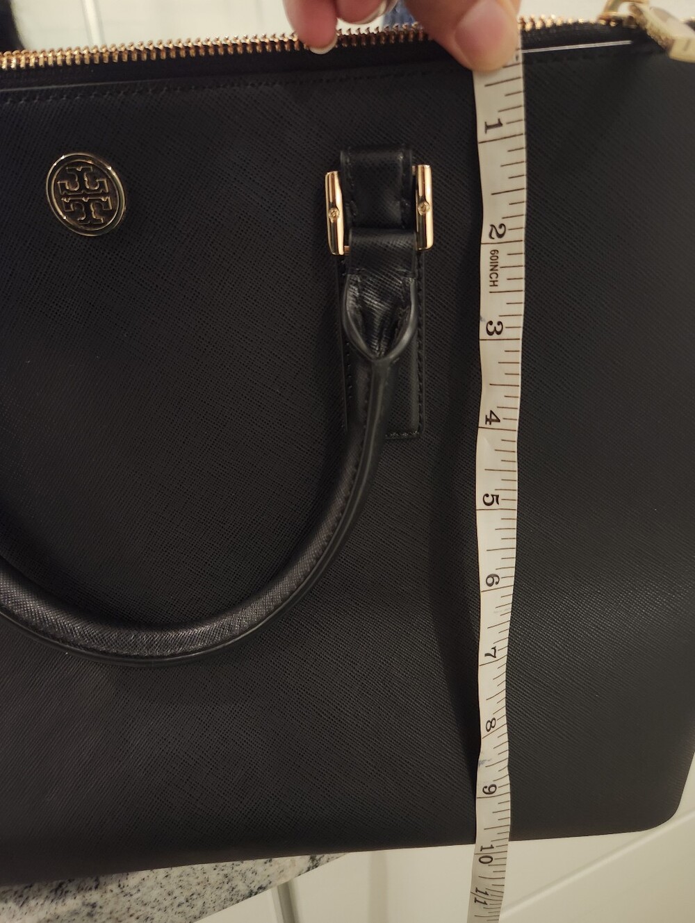 Tory Burch Black Leather Top-Handle Satchel - Picture 13 of 15